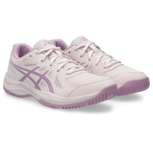ASICS Kid's Upcourt 6 Grade School Volleyball Shoes, 1, Pale Pink/Light UBE - Image 2