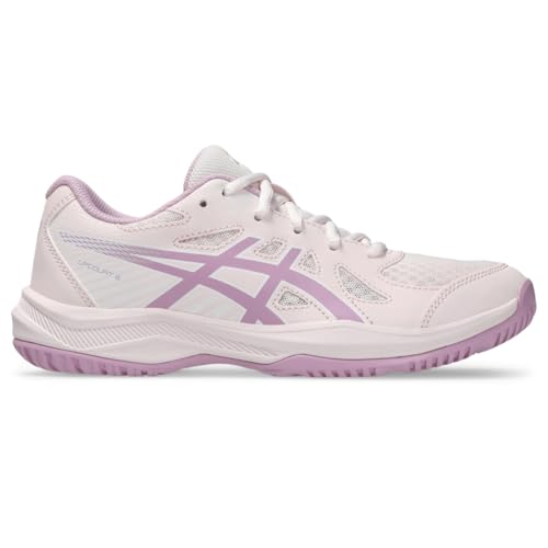ASICS Kid's Upcourt 6 Grade School Volleyball Shoes, 1, Pale Pink/Light UBE - Image 1