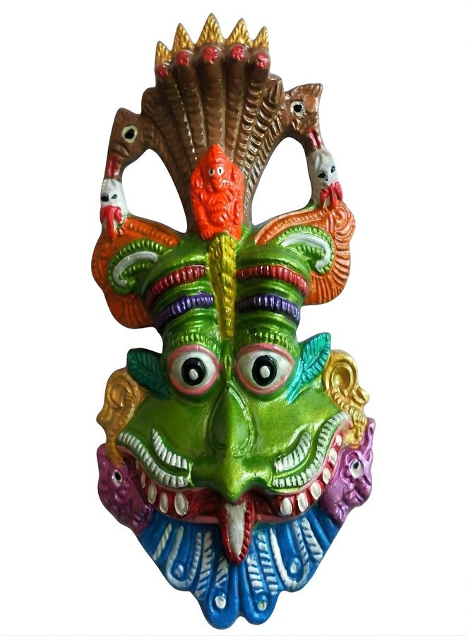 Salvus APP SOLUTIONS Sacred Guardian: Metal Narsingh Kirtimukha Wall Hanging with Shesh Naag & Ganesha Mask Wall Hanging Nazar Battu-Divine Protection and Evil Eye Shield for Your Home (Green_6 INCH) - Image 1