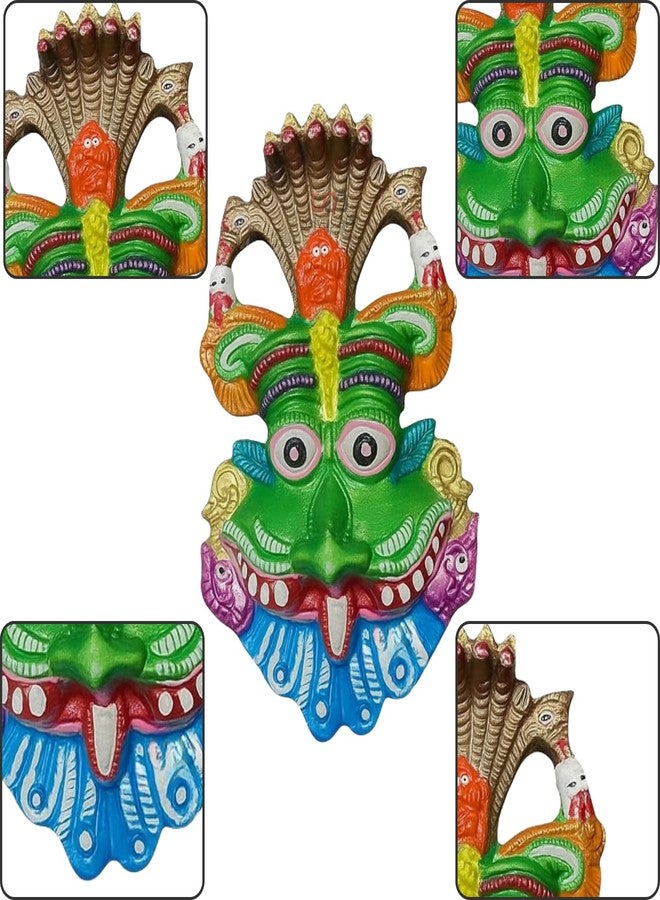 Salvus APP SOLUTIONS Sacred Guardian: Metal Narsingh Kirtimukha Wall Hanging with Shesh Naag & Ganesha Mask Wall Hanging Nazar Battu-Divine Protection and Evil Eye Shield for Your Home (Green_6 INCH) - Image 4