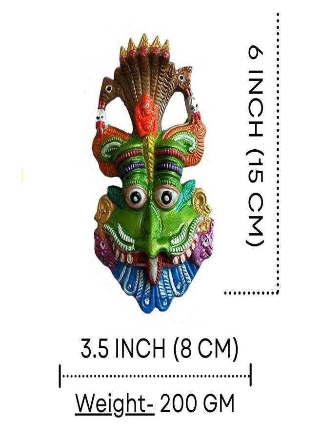 Salvus APP SOLUTIONS Sacred Guardian: Metal Narsingh Kirtimukha Wall Hanging with Shesh Naag & Ganesha Mask Wall Hanging Nazar Battu-Divine Protection and Evil Eye Shield for Your Home (Green_6 INCH) - Image 2