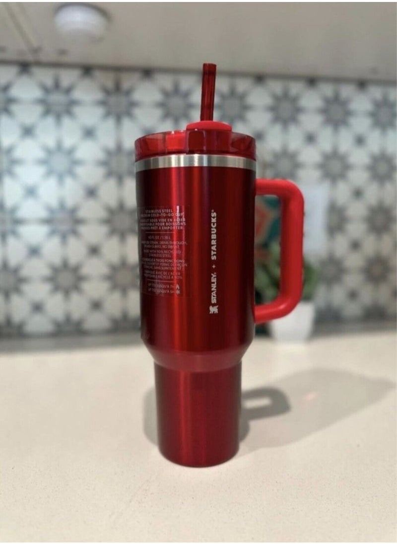 Stanley - Stanley Quencher Stainless Steel Vacuum Insulated Tumbler with Lid and Straw for Water, Iced Tea or Coffee, Smoothie and More, 40 oz - Image 1