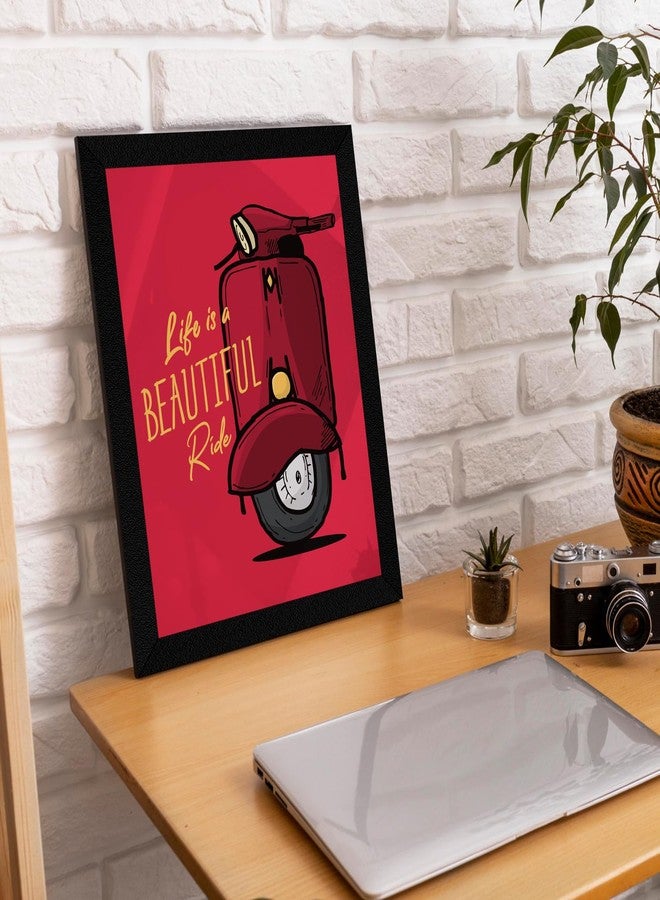 ArtX Paper Motivational Quote Life is a Beautiful Ride Wall Frame Art Painting, For Living Room, Drawing Room, Multicolor, Motivational, 10.0 X 13.0 inches, Set of 1 - Image 2