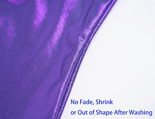 Domusgo Gymnastics Leotards for Girls 6-7 Years Old Purple Sparkly One Piece Tumbling Outfits - Image 4