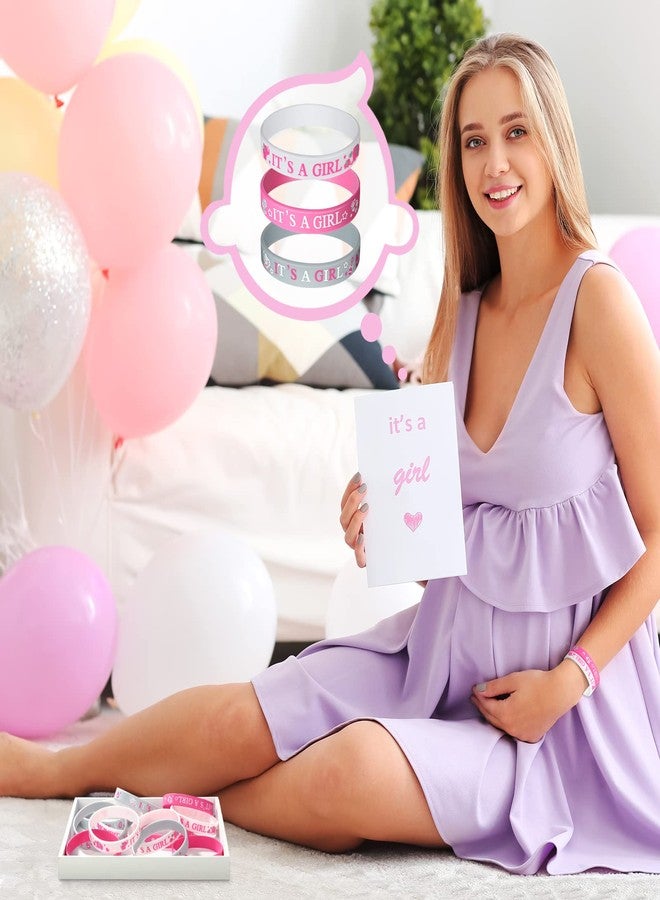 Zomiboo 36 Pieces Baby Shower Rubber Bracelets, It's a Boy It's a Girl Wristbands Elephant Baby Shower Decorations for Boy Girl Party Favor Gender Reveal Party Supplies(Girl,White Pink) - Image 4