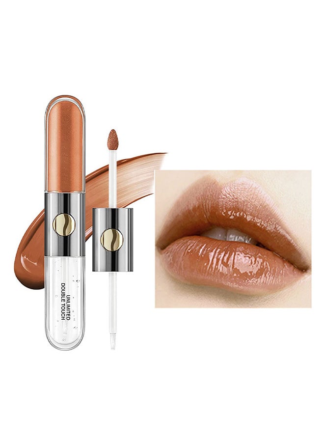 Huda New - HUDA STORY Matte Liquid Lipstick with Clear Lip Gloss Mirror, Dual Ended Lip Color Long Lasting Non Sticky Lip Stain High-Pigment Light Nude Lip Stick Double Effect 24 Hour Superstay Lip Makeup - Image 1