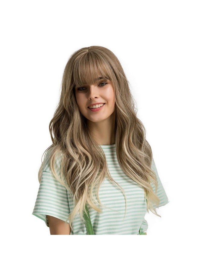 Esmee 24" Wigs For Women Synthetic Wigs Long Wavy Blond With Fluffy Air Bangs Light - Image 4