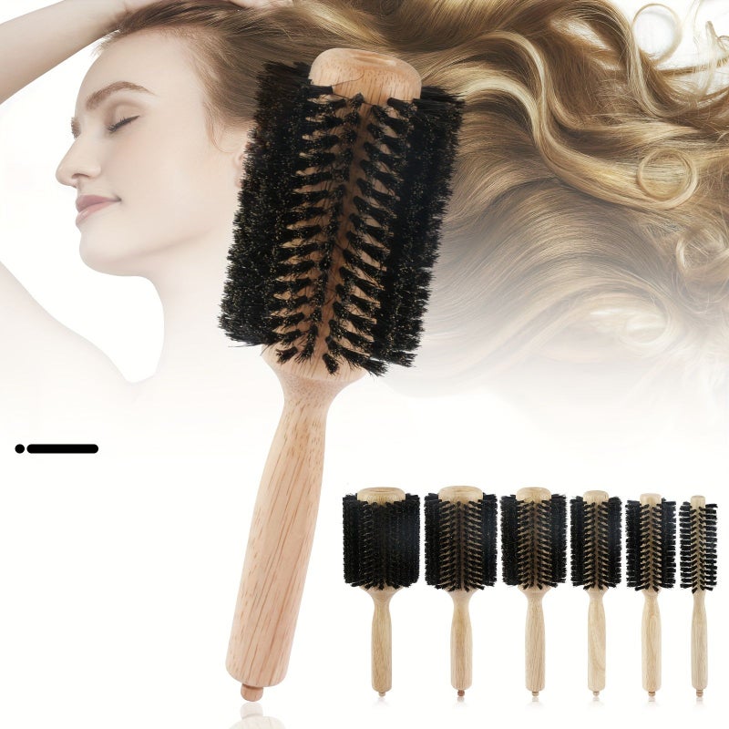 Hairdresser Special Curly Hair Styling Wooden Roller Comb With Tail Needle Bristle For Fluffy Inward Curl Sectioning And Styling - Image 2