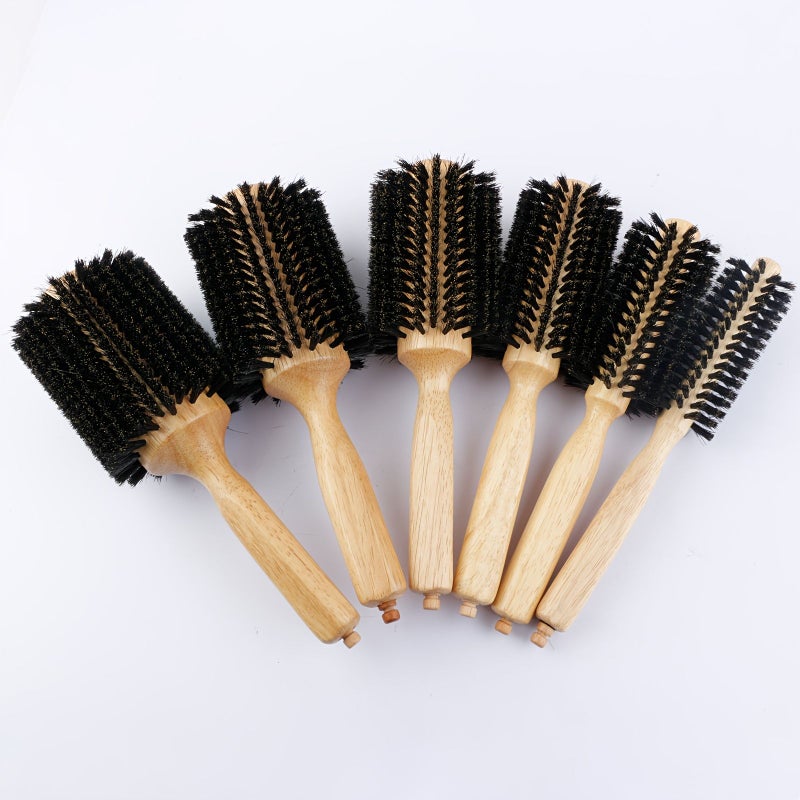 Hairdresser Special Curly Hair Styling Wooden Roller Comb With Tail Needle Bristle For Fluffy Inward Curl Sectioning And Styling - Image 1