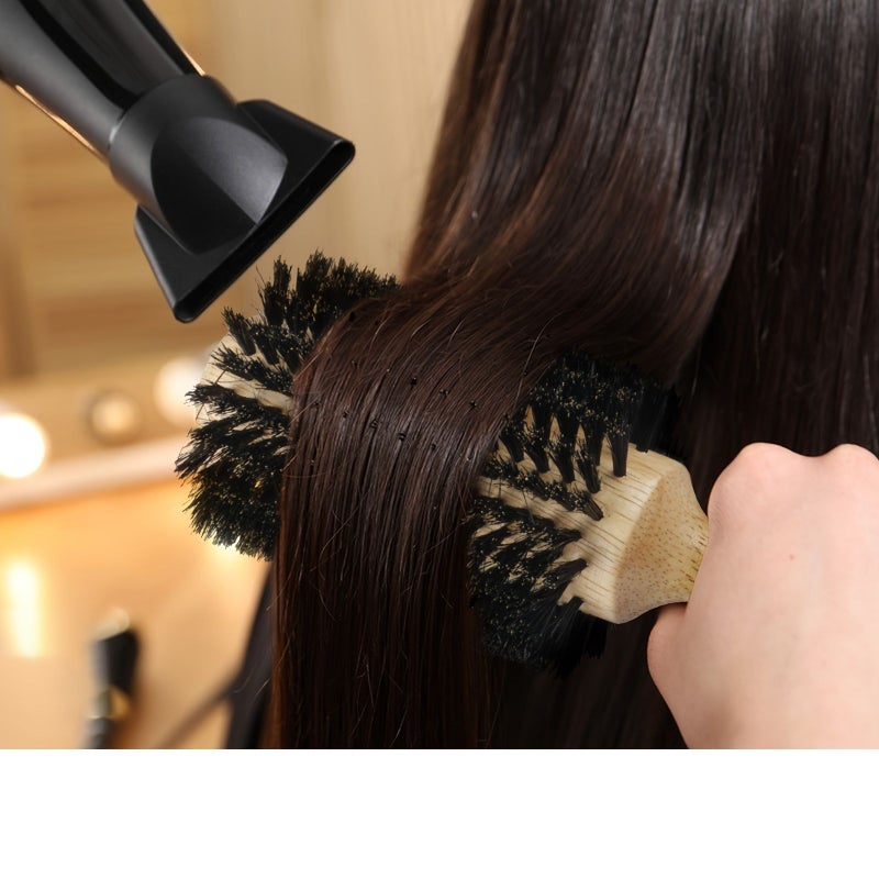 Hairdresser Special Curly Hair Styling Wooden Roller Comb With Tail Needle Bristle For Fluffy Inward Curl Sectioning And Styling - Image 3
