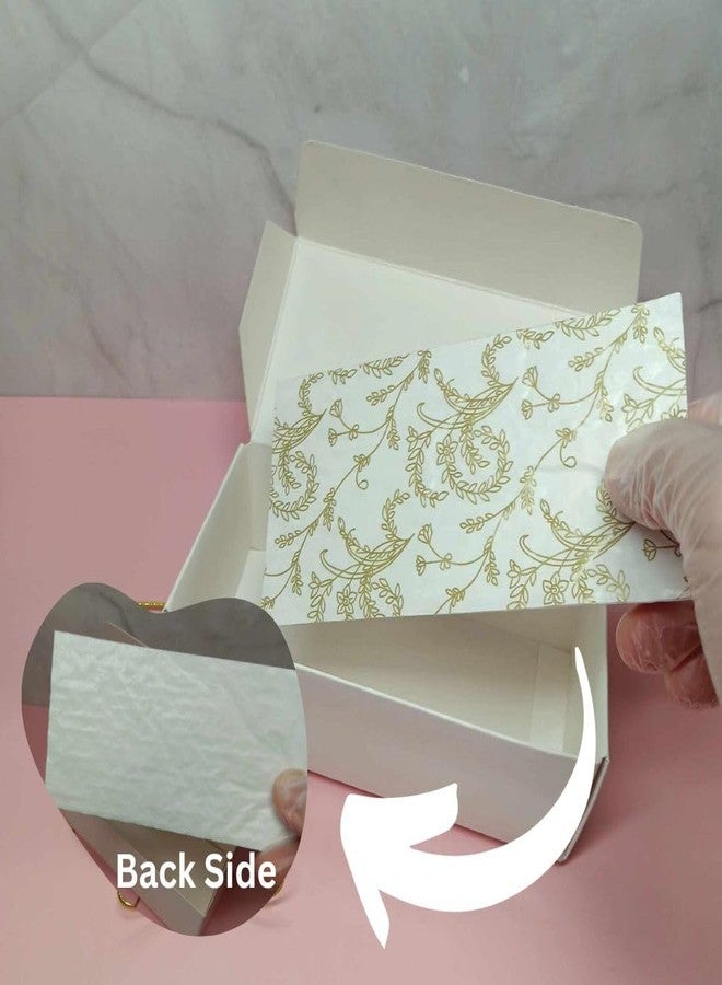 Oasis Supply, 1-Piece White Candy Boxes - Kit Includes Box, Pad & Gold Stretch Loop Ribbons - 12 Count (Holds 1 LB Candy) - Image 3