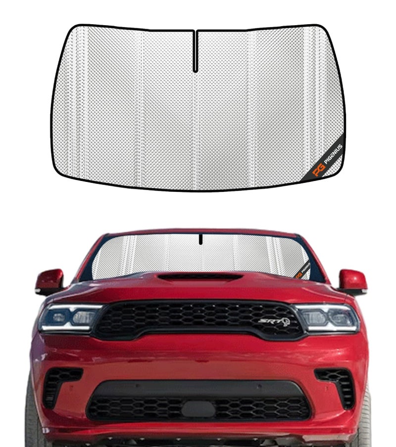 Pigenius Windshield Sun Shade for Dodge Durango 20212025 Full Coverage Rearview Mirror Shade for Ultimate Protection