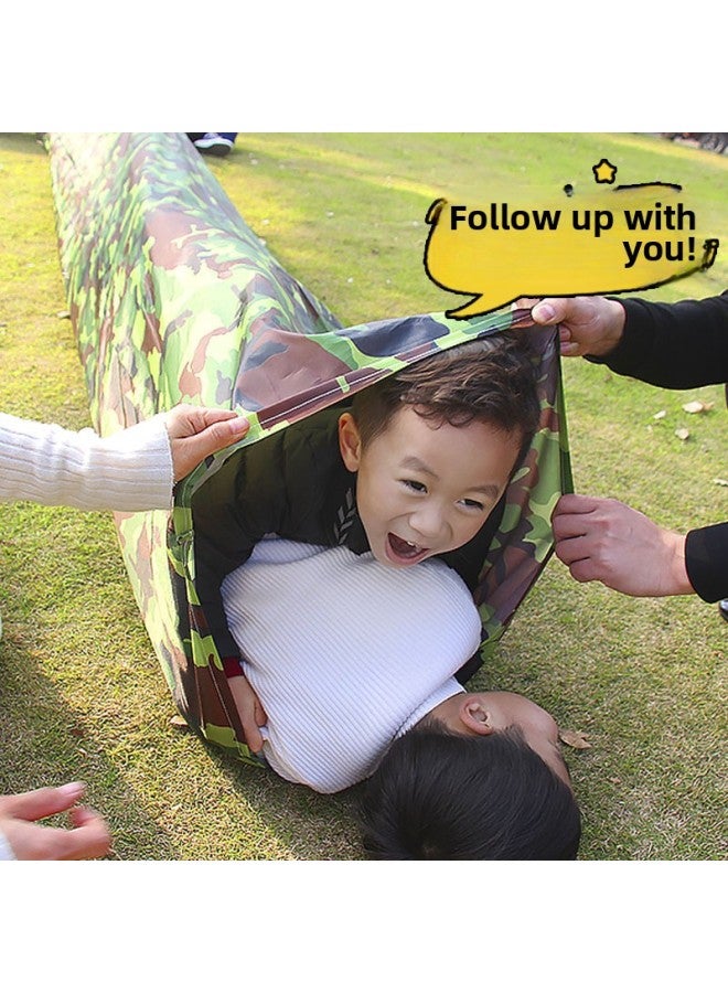 Kindergarten Crawler Children's Tunnel Tube Sensory Training Equipment Rainbow Caterpillar Drilling Camouflage Tent-Color:Adult 8 M - Image 2