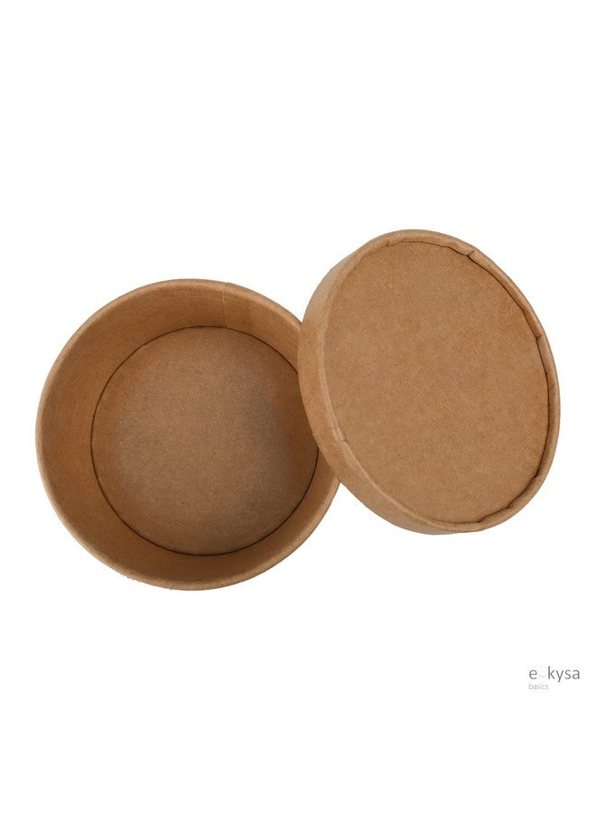 e kysa basics ekysa basics Disposable Craft Paper Food Container with Lid - 350 ml, Thick-Walled, Leak-Resistant, Eco-Friendly Bowl/Tub, Brown, Pack of 15 - Image 4