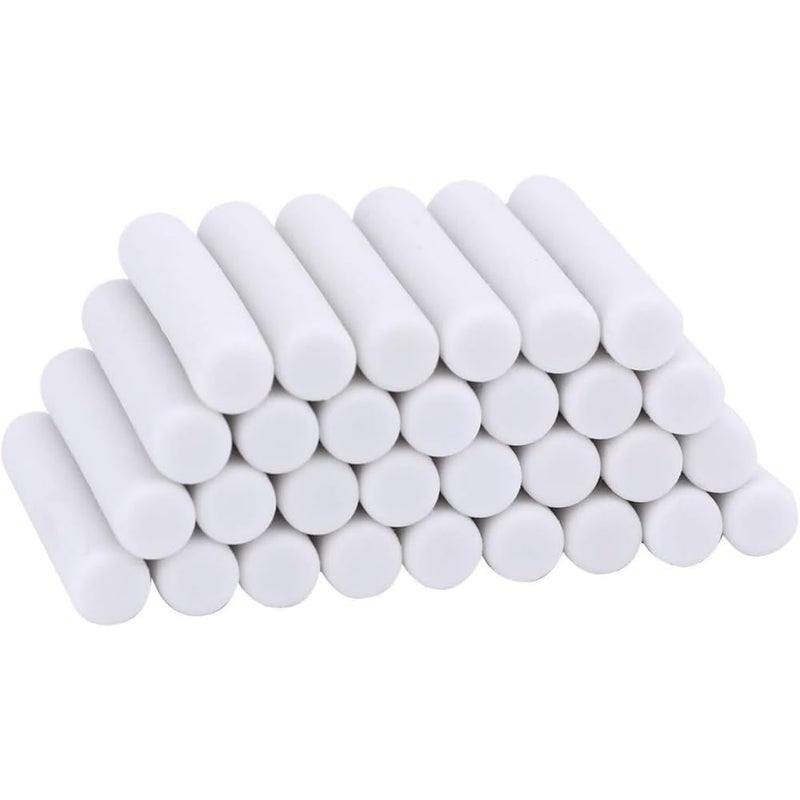 Tiosen 50Pcs White Rubber Eraser Refills, Standard Pencil Erasers, 5x25mm Size for School and Office - Image 1