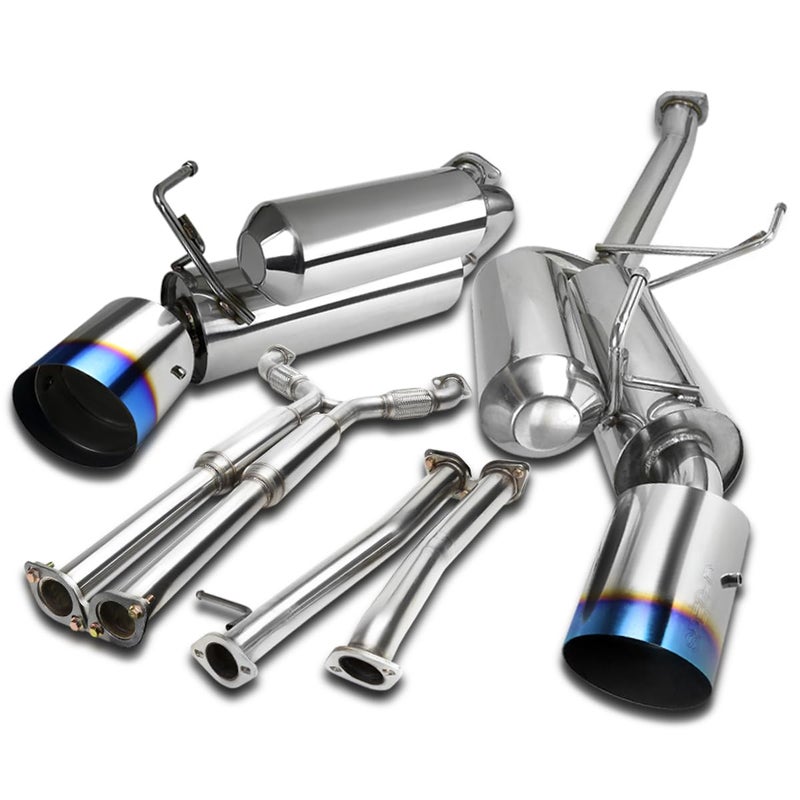 SPECD TUNING Dual Burnt Tip Catback Exhaust System Pipe Compatible with 20032007 Infiniti G35 Coupe 2Dr
