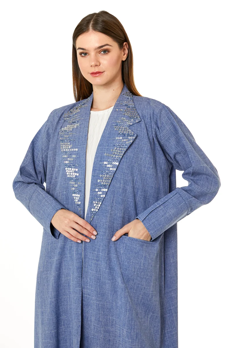 Moistreet  Embellished Open Front Abaya for Women | Best Price UAE