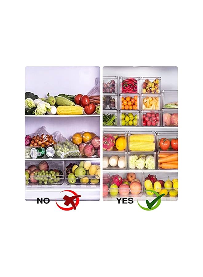 IAF Refrigerator Organizer Bins with Lids-10PCS BPA Free Fridge Organizer, Stackable Clear Plastic Storage Bins for Fridge, Freezer, Kitchen Cabinet, Pantry Organization and Storage - Image 3