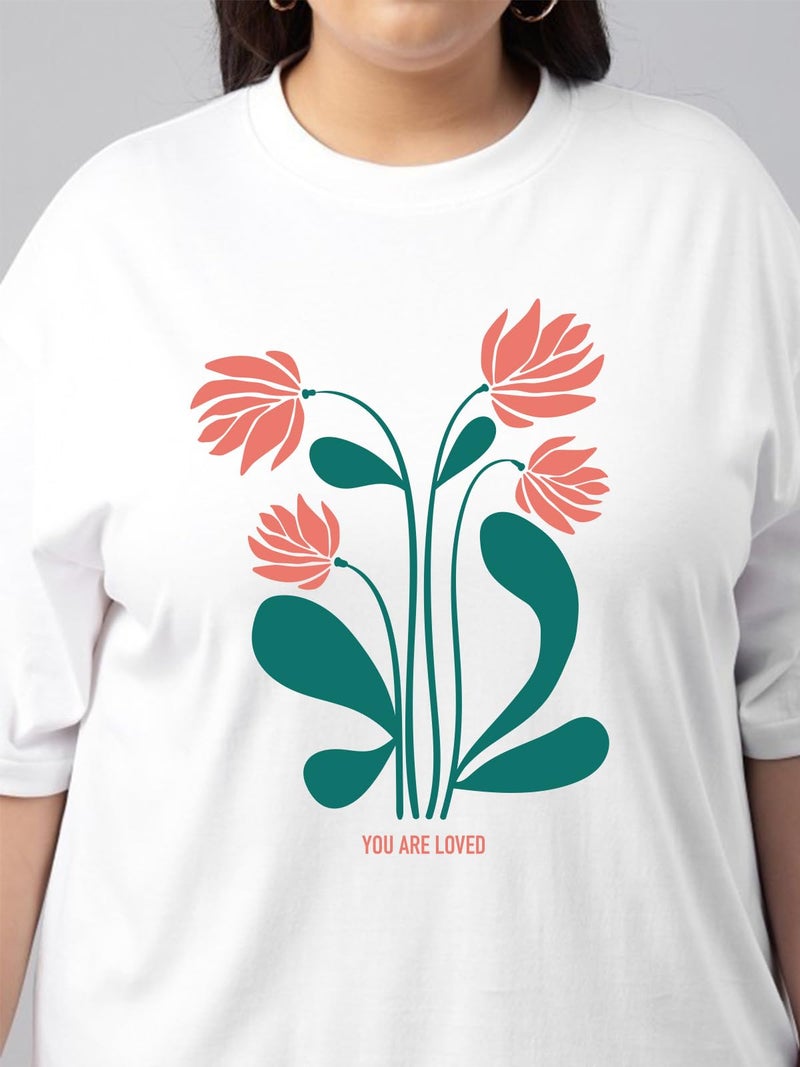 JUNEBERRY® Women’s Plus Size T-Shirt | Big Size 3XL–5XL | Plus Size Casual Cotton T-Shirt for Curvy Women | Soft & BreathablePS_OS_JB_ULV_WT – White_4XL - Image 4