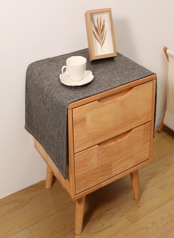 Utobanh Small Bedside Tablecloth Table Dustcover End Tabletop Home Decoration Fabric Tablecloth Nightstand Table Covering Doilies for Furniture Décor (16×35inch) Dark Grey