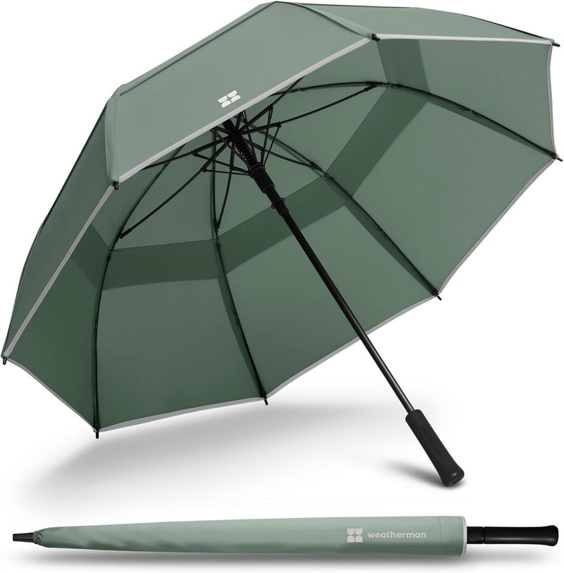 Weatherman Umbrella - Stick Umbrella - Windproof Umbrella Resists Up to 55 MPH Winds - (Sage) - Image 1