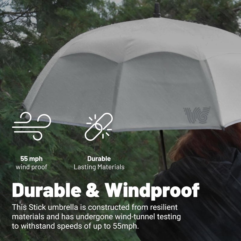 Weatherman Umbrella - Stick Umbrella - Windproof Umbrella Resists Up to 55 MPH Winds - (Sage) - Image 2