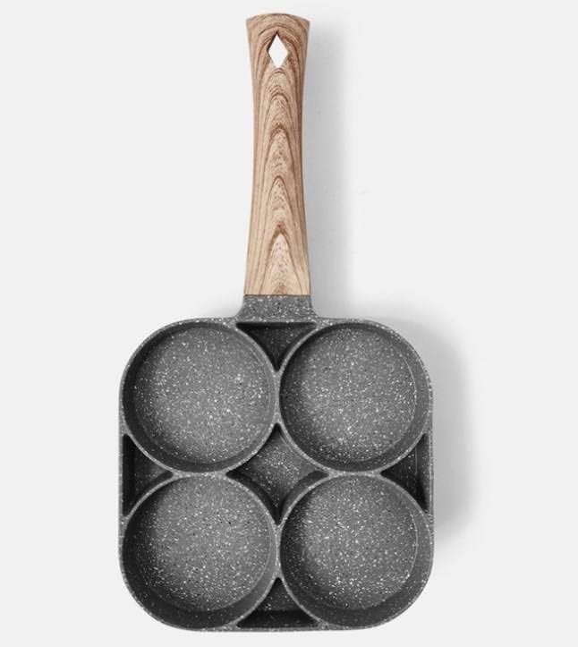 Apurk Egg Frying PAN Nonstick Pancake Pans 4Cups cookware Pancake Omelette PanIdli Non stic plat Harmless with Handle for Electric Stove for Kitchen for Induction CookerPack of 1 - Image 1