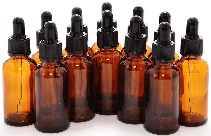 Vivaplex زجاجات فيفابلكس 12، كهرماني، 1 أونصة، مع قطارات زجاجية، 12 عدداً (عبوة من 12) - Image 1