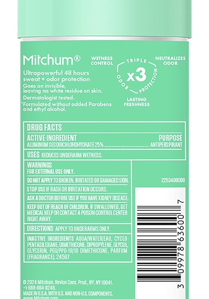 Mitchum Clear Gel Antiperspirant & Deodorant, Powder Fresh for Women, 3.4 oz - Image 5