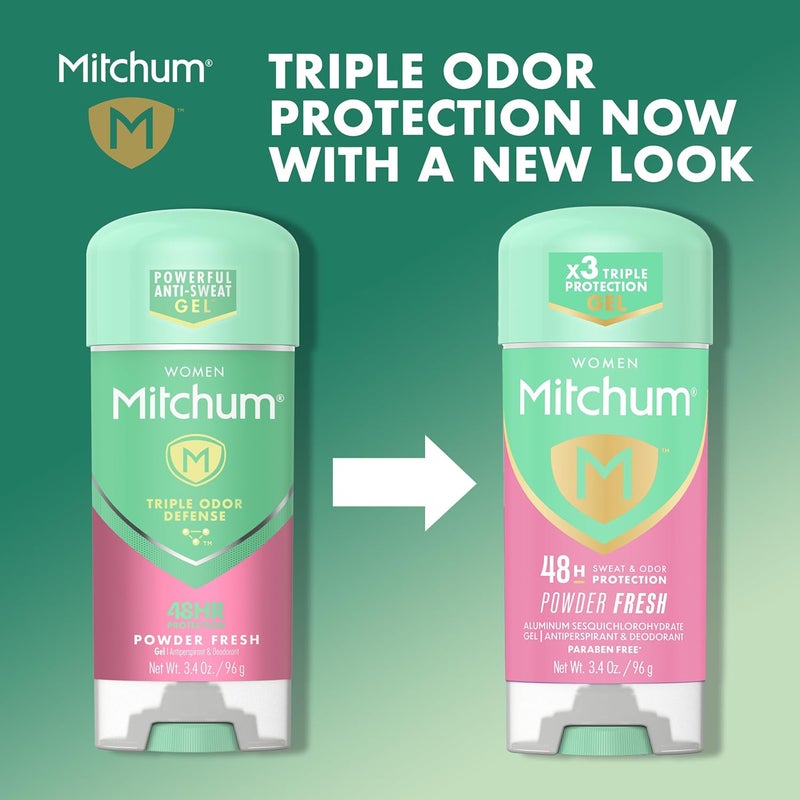 Mitchum Clear Gel Antiperspirant & Deodorant, Powder Fresh for Women, 3.4 oz - Image 4