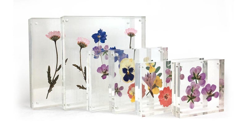 Isaac Jacobs 5â€ x 5â€ Super Thick [28MM Thickness] Clear Acrylic Magnetic Block Picture Frame, Double-Sided, Frameless, Freestanding, Floating Photos, for Desktop & Tabletop Display (5x5) - Image 5