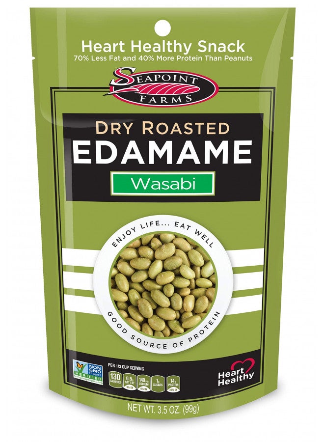 Seapoint Farms Wasabi Dry Roasted Edamame, Healthy Gluten-Free Snacks, 12-Pack, 3.5 Ounce (Pack of 12) - Image 2