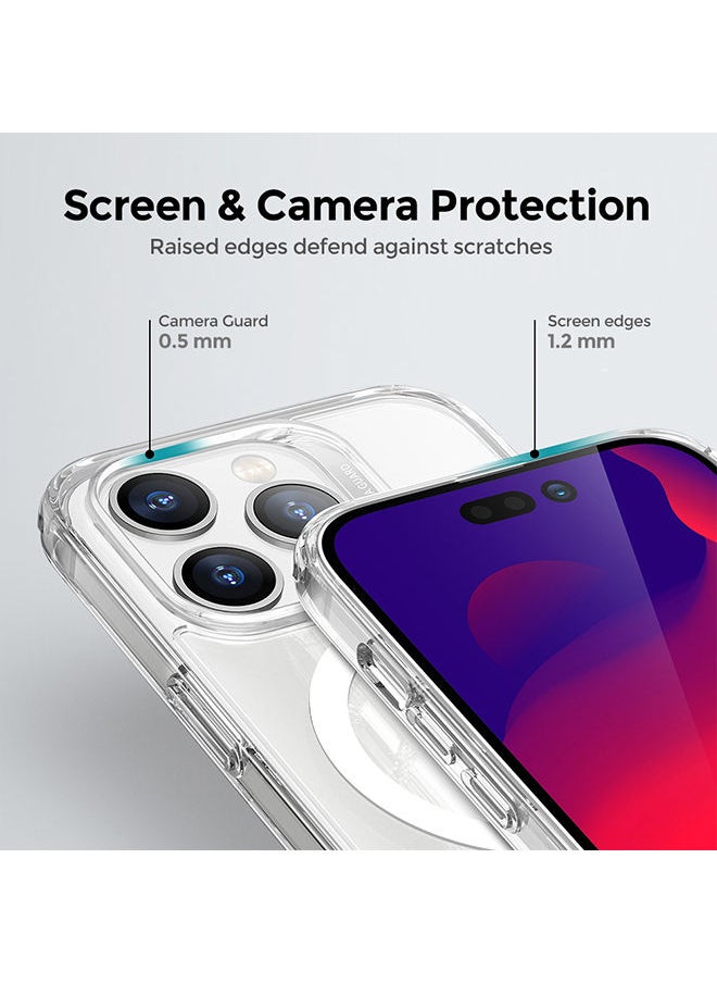 O Ozone - Magnetic Protective Cover for Apple iPhone 14 Plus Case TPU Acrylic Slim Thin Shockproof Phone Cover - Clear - Image 1