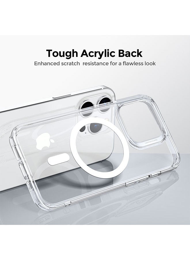 O Ozone - Magnetic Protective Cover for Apple iPhone 14 Plus Case TPU Acrylic Slim Thin Shockproof Phone Cover - Clear - Image 1