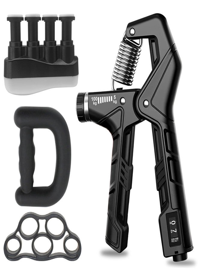 YESIMET Hand Grip Strengthener, Forearm Strength Trainer - Adjustable Resistance 11-220Lbs Hand Gripper with Counting, Hand Exercise for Quickly Increasing Wrist Forearm and Finger Strength (Black) - Image 1
