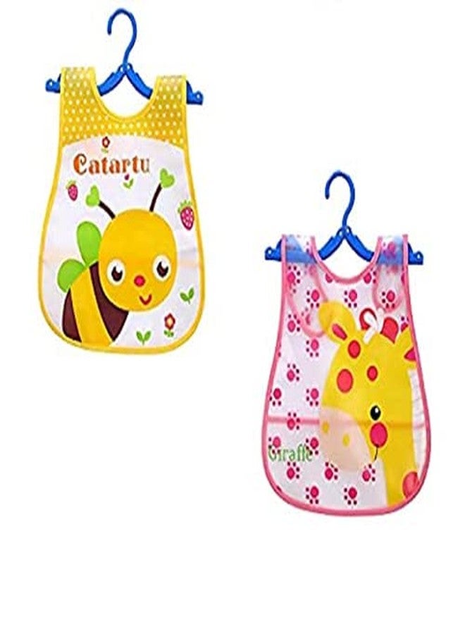 GURBIK Easy to Clean and Waterproof Baby Apron with Bib (Pack of 2) Random Color - Image 1