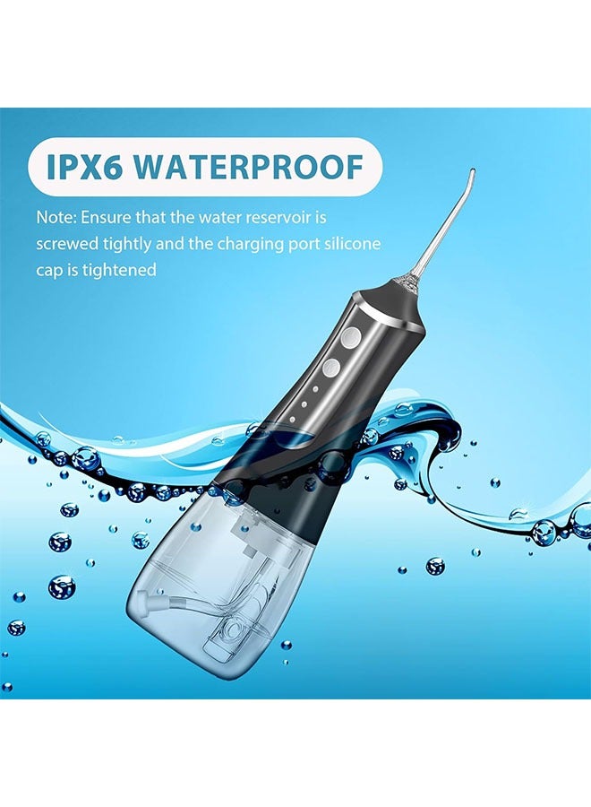 عام جهاز تنظيف الأسنان بالماء لتنظيف الأسنان: جهاز ري فموي محمول لاسلكي 300 مل، منظف ري للسفر قابل لإعادة الشحن IPX7 مقاوم للماء، آلة تنظيف الأسنان الكهربائية لتنظيف الأسنان - Image 5