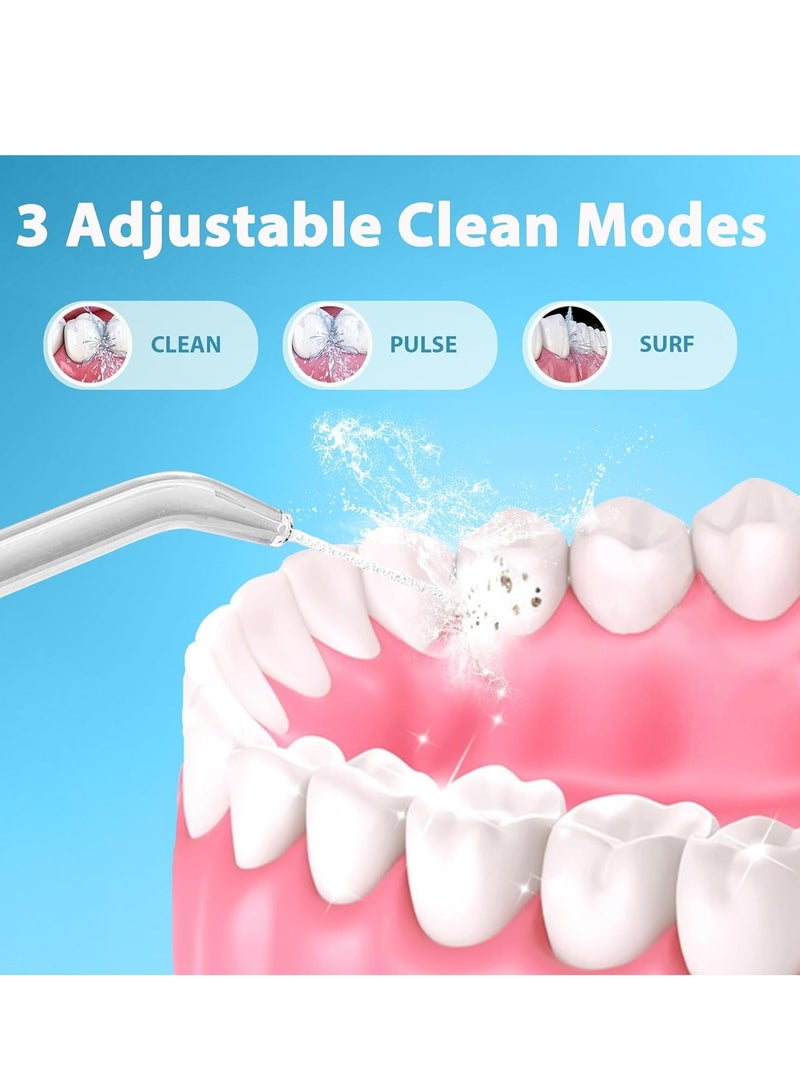 عام جهاز تنظيف الأسنان بالماء لتنظيف الأسنان: جهاز ري فموي محمول لاسلكي 300 مل، منظف ري للسفر قابل لإعادة الشحن IPX7 مقاوم للماء، آلة تنظيف الأسنان الكهربائية لتنظيف الأسنان - Image 3