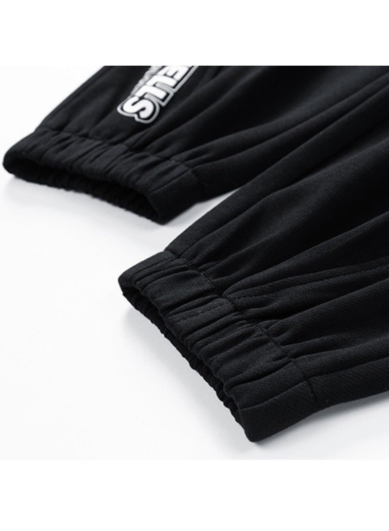 KUYING New Men's Loose Long Sleeved Sweatshirt Straight Leg Pants Two-piece Set  - Image 3