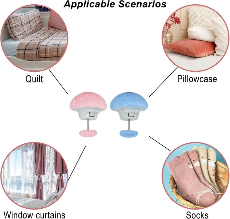 ECHSRT Bed Sheet Clips Mushroom Duvet Cover Pins Holding Clips Non-Slip Cover Fixator Comforter Quilt Anti-Movement Bed Quilt Clamps with One-Key Unlock for Blanket (Mix Pack of 16) - Image 5