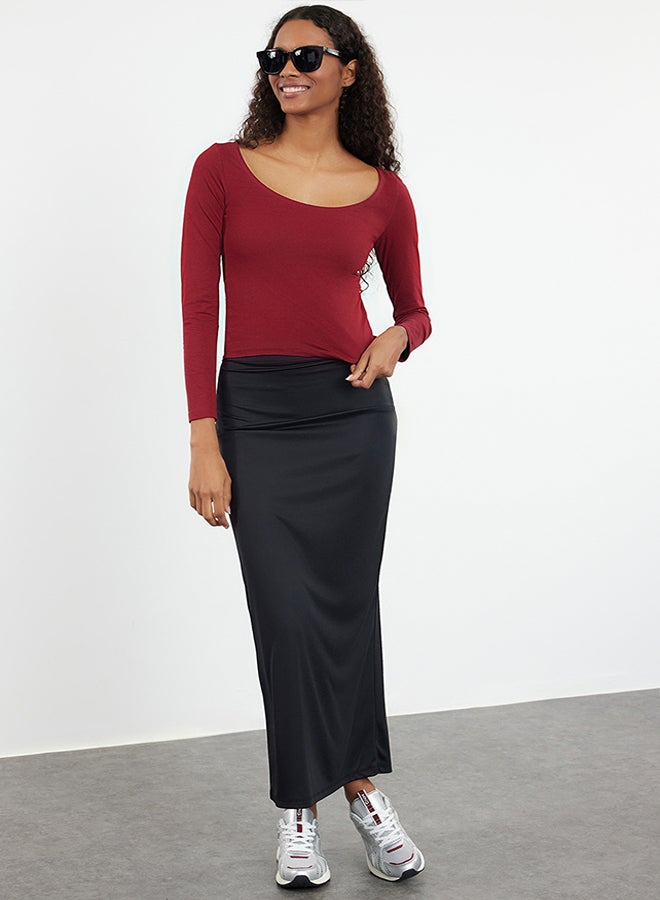 trendyol Plum Pool Neck Fitted Knitted Blouse TWOAW25BZ00025 - Image 2