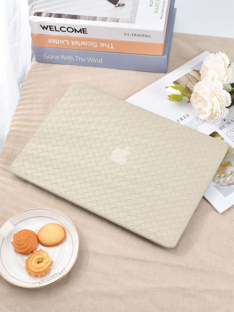 Seorsok Compatible With Macbook Air 13 Inch Case2022 2021 2020 2019 2018 Release A1932 A2179 M1 A2337 Touch Id Elegant Plastic Hard Shell Case&Transparent Keyboard Cover Beige Tartan Pvc Leather - Image 5