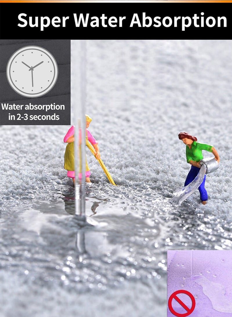 HomarKet Large Memory Foam Bath Mat 2 Pieces Set,Non Slip - Super Water Absorption Soft Bathroom Mat Rug,Thick,Dry Fast,Machine Washable for Bathroom and Kitchen Floor Rugs,47.2 x 15.7 + 23.6 x 25.7 Inch,Grey - Image 4