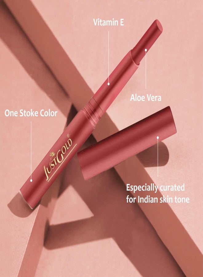 JUST GOLD LONG LASTING ULTIMATE CREAMY MATTE LIPSTICK L16 Luscious Pink - Image 5
