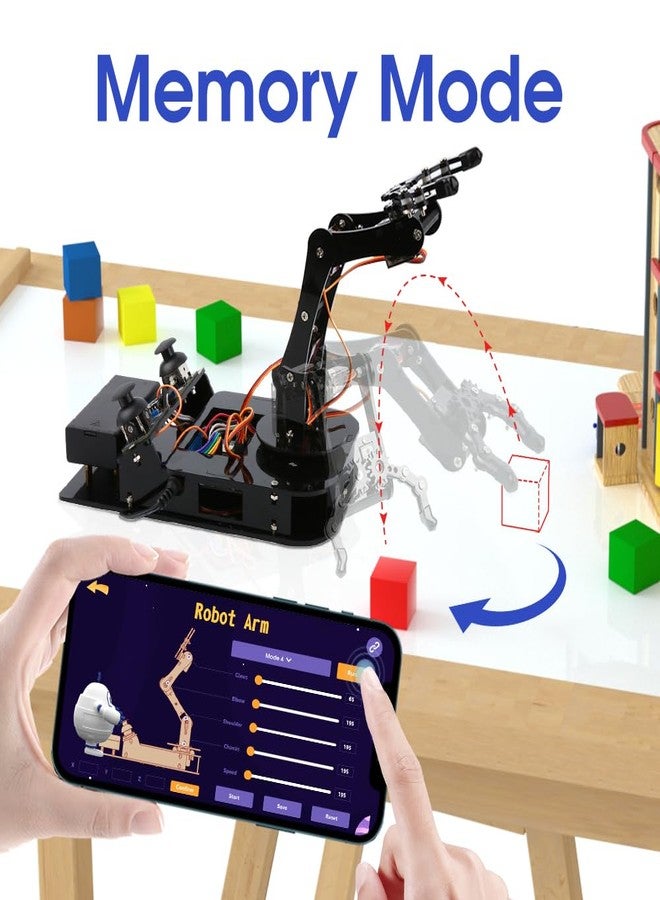 ايسبوت مجموعة ذراع روبوتية ACEBOTT رباعية المحاور ESP32 للأطفال من 8 إلى 12 عامًا، مجموعة روبوتات يتم التحكم فيها عن بُعد عبر تطبيق، ألعاب روبوت متوافقة مع أردوينو، مجموعة أدوات تعليمية STEM لذراع روبوتية يمكنك تركيبها بنفسك، هدية للمراهقين والبالغين - Image 4