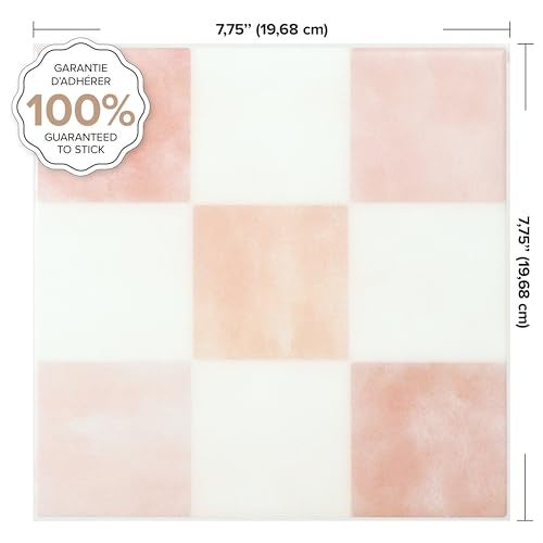 SMART TILES Peel and Stick Backsplash - 5 Sheets of 7,75'' x 7,75'' - 3D Adhesive Peel and Stick Tile Backsplash for Kitchen, Bathroom, Wall Tile, Checkered - Image 3