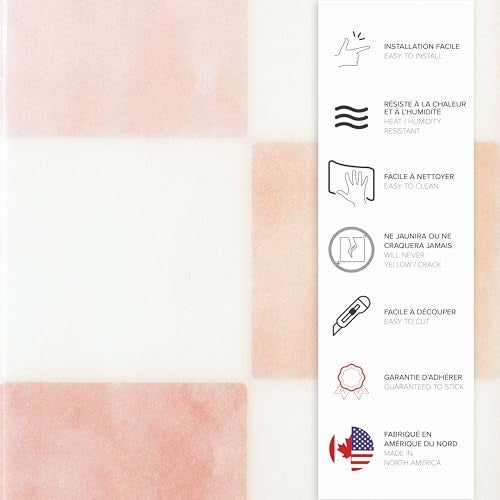 SMART TILES Peel and Stick Backsplash - 5 Sheets of 7,75'' x 7,75'' - 3D Adhesive Peel and Stick Tile Backsplash for Kitchen, Bathroom, Wall Tile, Checkered - Image 5