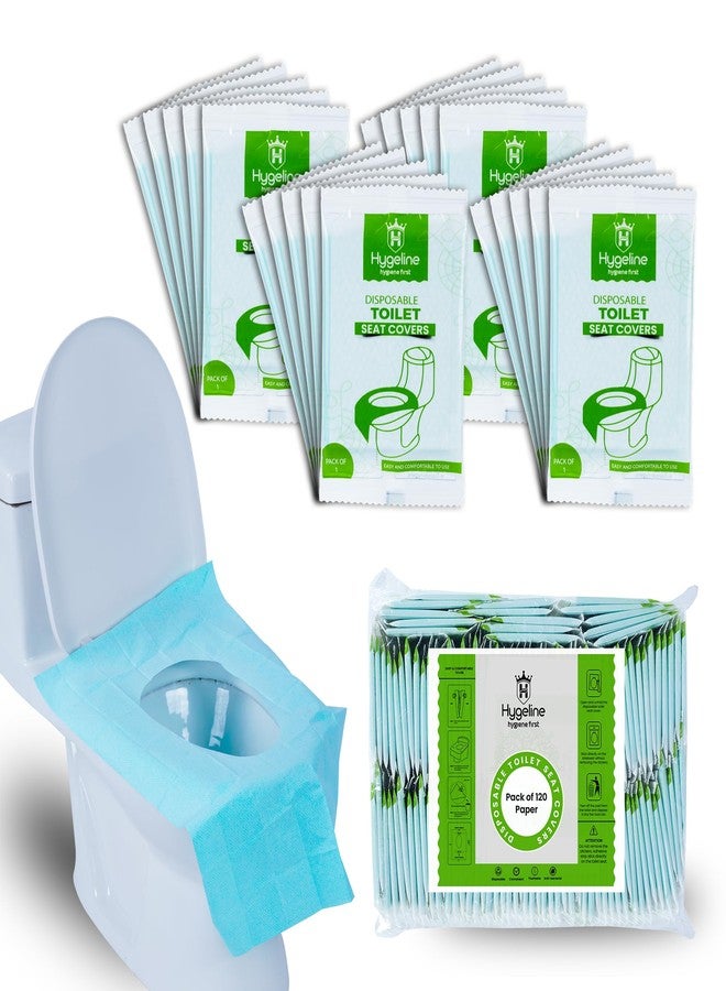 Hygeline Pack 120 X-Large Disposable Toilet Seat Covers PE Material | Travel Toilet Seat Covers for Adults and Potty Training, Premium Toilet Seat Liners for Public Restrooms - Image 1