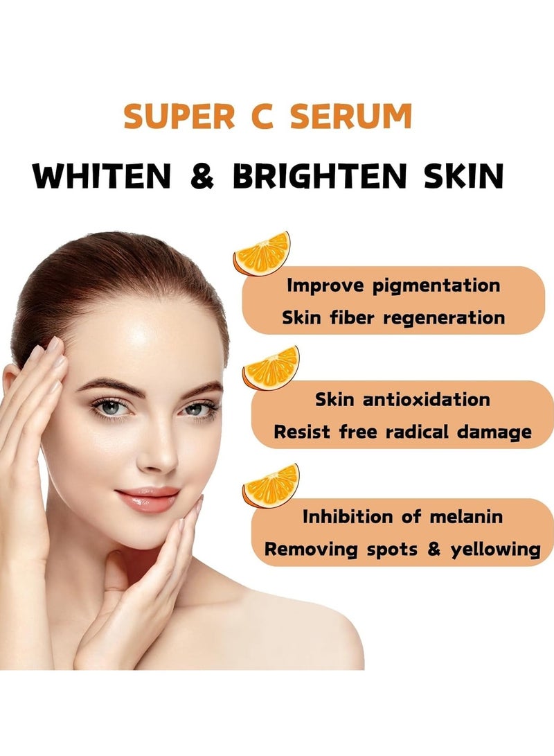 EELHOE - Hydrating Vitamin C Serum for Face - Anti-Aging & Brightening Hyaluronic Acid Serum - Dark Spot Corrector - Women's Super Face Serum with Niacinamide, Caffeine & Bakuchiol 50ML - Image 1