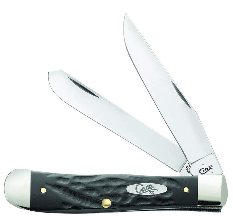 Case WR XX Pocket Knife Rough Black Jigged Synthetic Trapper Item #18221 - (6254 SS) - Length Closed: 4 1/8 Inches - Image 1